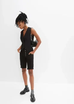 Online Bermuda aus elastischem Baumwoll-Mix Damen Bekleidung·Outdoorbekleidung|Bekleidung·Kleider