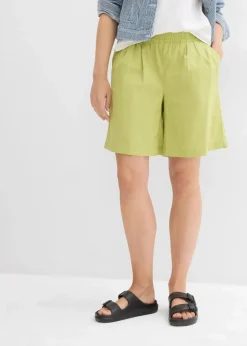 Damen bonprix Nachhaltigere Materialien|Hosen|Bermuda aus Leinen-Baumwoll-Mix