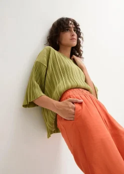 Outlet Bermuda aus Leinen-Viskose Mischung Damen Nachhaltigere Materialien|Hosen