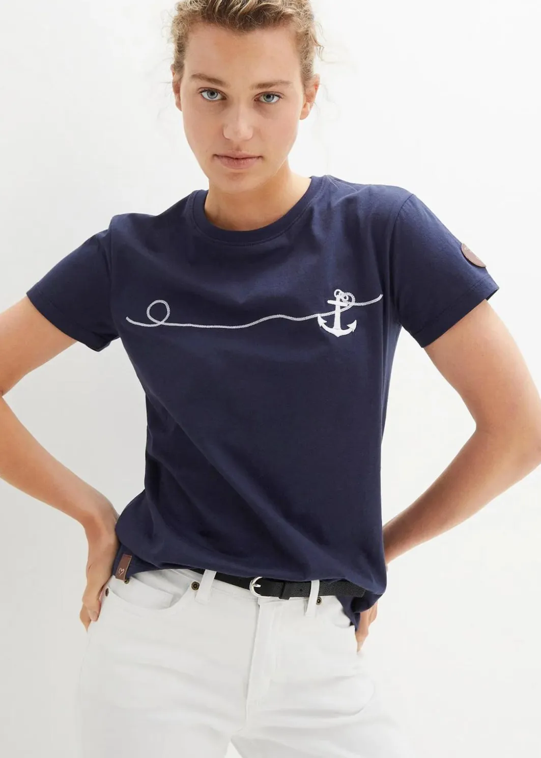 Outlet Besticktes T-Shirt Damen Nachhaltigere Materialien|Shirts & Tops