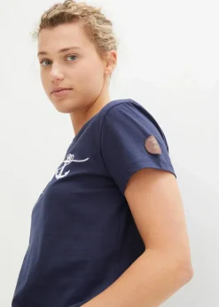 Outlet Besticktes T-Shirt Damen Nachhaltigere Materialien|Shirts & Tops