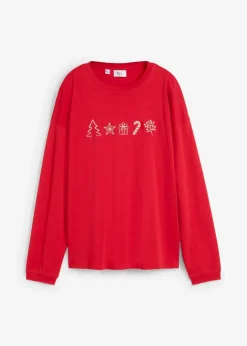 Discount Besticktes Weihnachts-Langarmshirt, oversized Damen Shirts & Tops