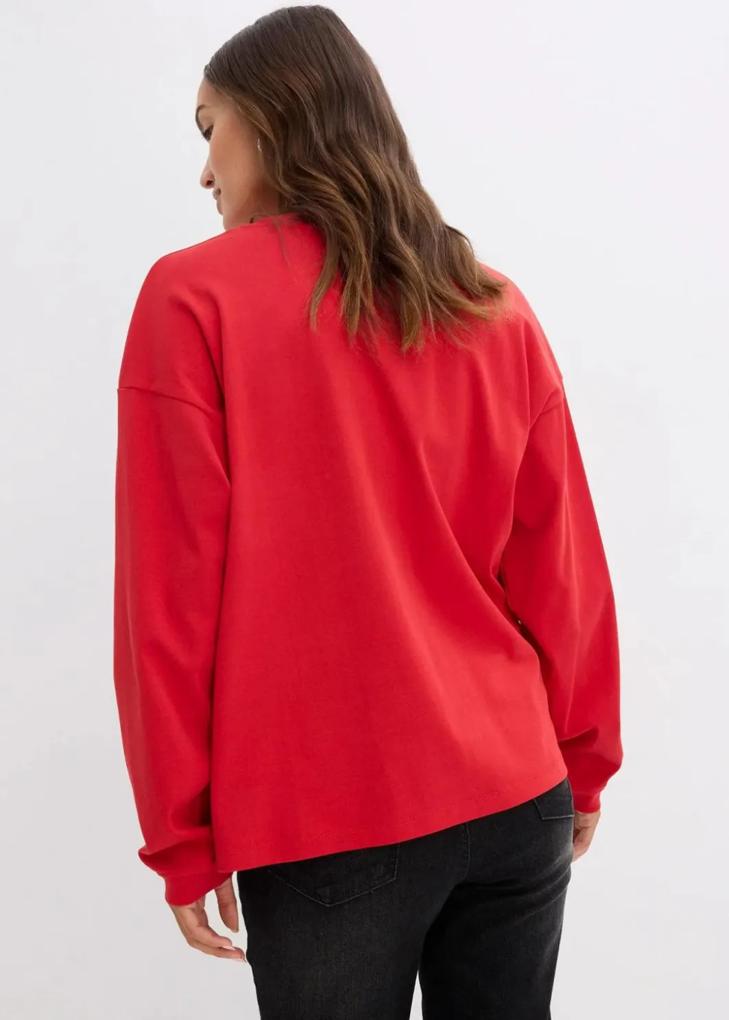 Discount Besticktes Weihnachts-Langarmshirt, oversized Damen Shirts & Tops