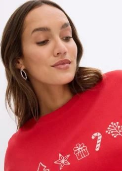 Discount Besticktes Weihnachts-Langarmshirt, oversized Damen Shirts & Tops