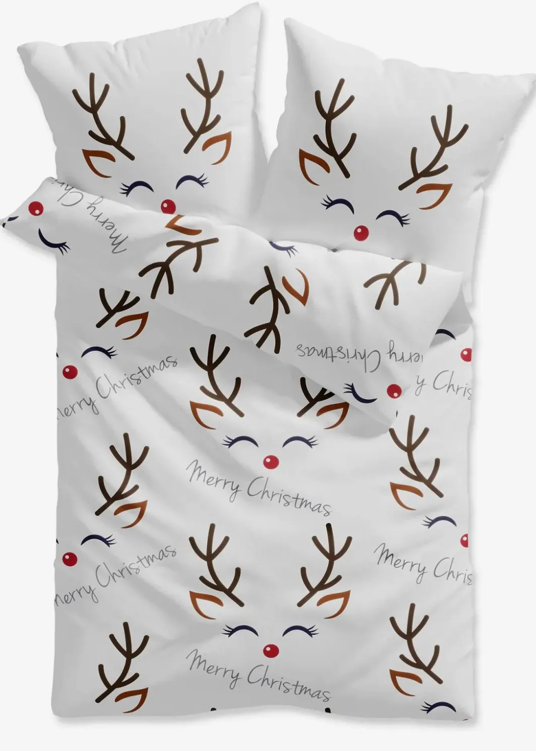 bonprix Bettwäsche|Weihnachtsdeko & -Textilien·Bettwäsche|Bettwäsche mit witzigem Rentier-Motiv und Schriftzug