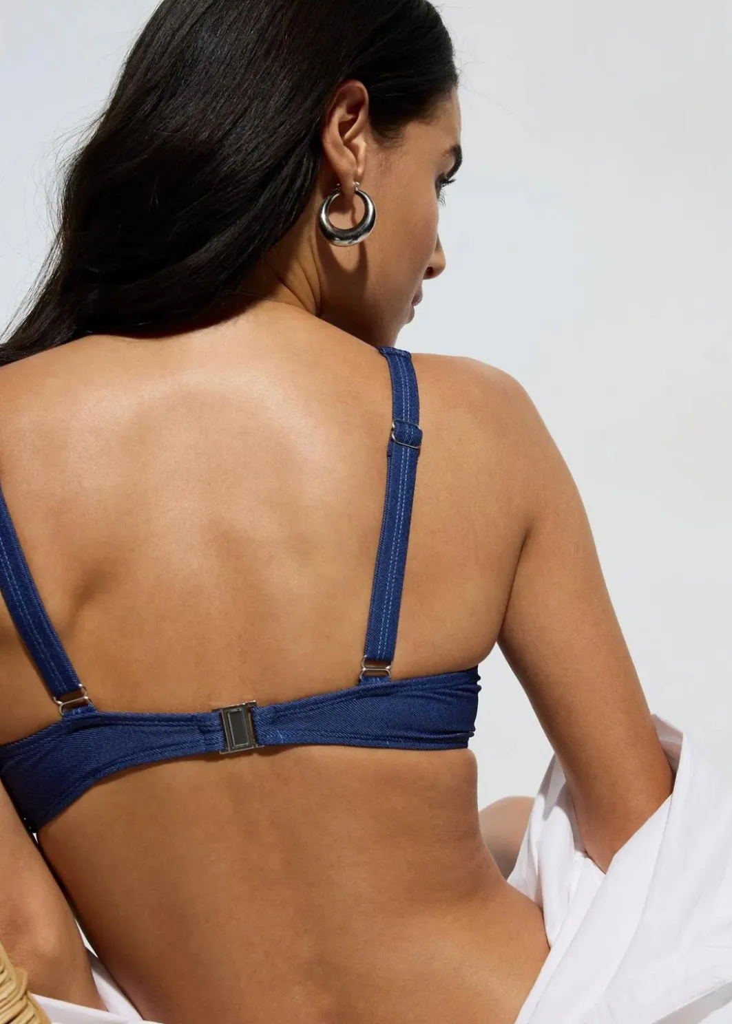 Damen bonprix Mix & Match|Bikinis|Bügel Bikini Oberteil in Jeansoptik