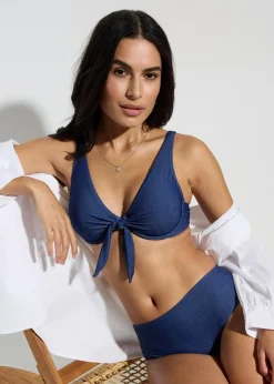 Damen bonprix Mix & Match|Bikinis|Bügel Bikini Oberteil in Jeansoptik