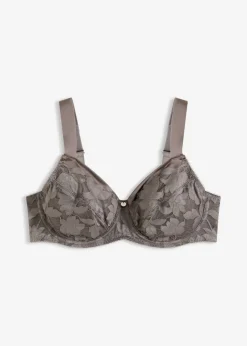 Damen bonprix Wäsche·Dessous|Wäsche·Große Cups D-H|Bügel-BH mit gepolsterten Trägern und Glanzeffekt