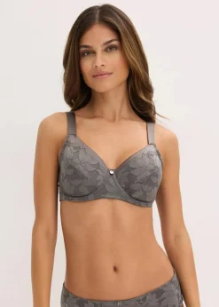 Damen bonprix Wäsche·Dessous|Wäsche·Große Cups D-H|Bügel-BH mit gepolsterten Trägern und Glanzeffekt