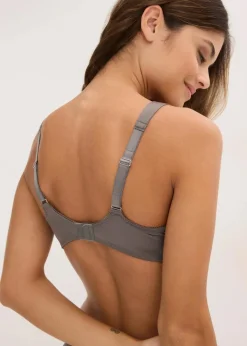 Damen bonprix Wäsche·Dessous|Wäsche·Große Cups D-H|Bügel-BH mit gepolsterten Trägern und Glanzeffekt