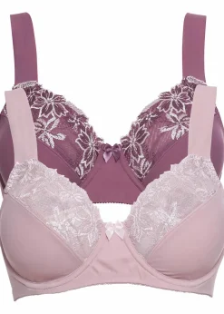 Damen bonprix Große Cups D-H|Bhs|Bügel-BH mit gepolsterten Trägern (2er Pack)