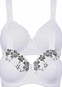 Clearance Bügel-BH mit gepolsterten Trägern (2er Pack) Damen Große Cups D-H|Nachhaltigere Materialien