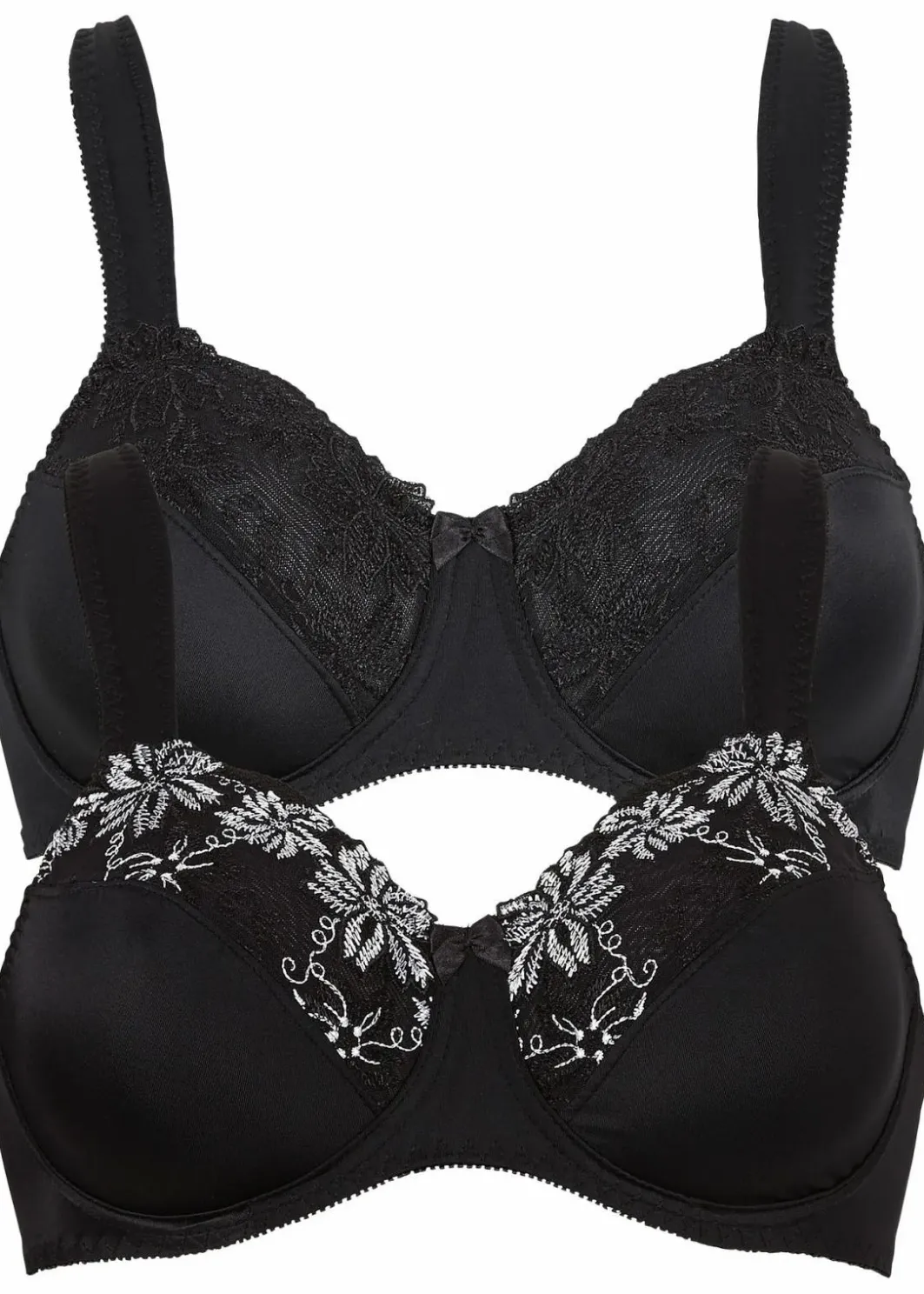Damen bonprix Große Cups D-H|Bhs|Bügel-BH mit gepolsterten Trägern (2er Pack)