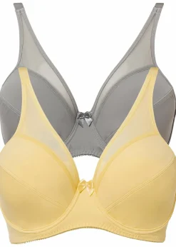Damen bonprix Große Cups D-H|Bhs|Bügel-BH mit Mesh (2er Pack)