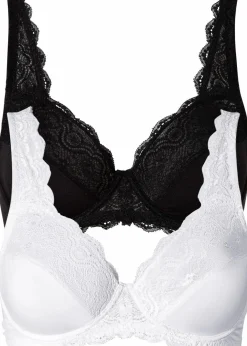 Clearance Bügel-BH mit zarter Spitze (2er Pack) Damen Große Cups D-H|Nachhaltigere Materialien