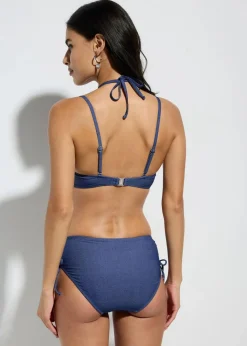 Clearance Bügel-Bikini in Jeansoptik (2-tlg.Set) Damen Große Cups D-F|Nachhaltigere Materialien
