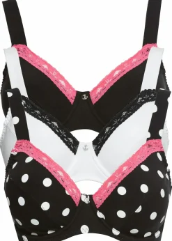 Damen bonprix Wäsche·Baumwollunterwäsche|Wäsche·Große Cups D-H|BH aus Bio-Baumwolle (3er Pack)