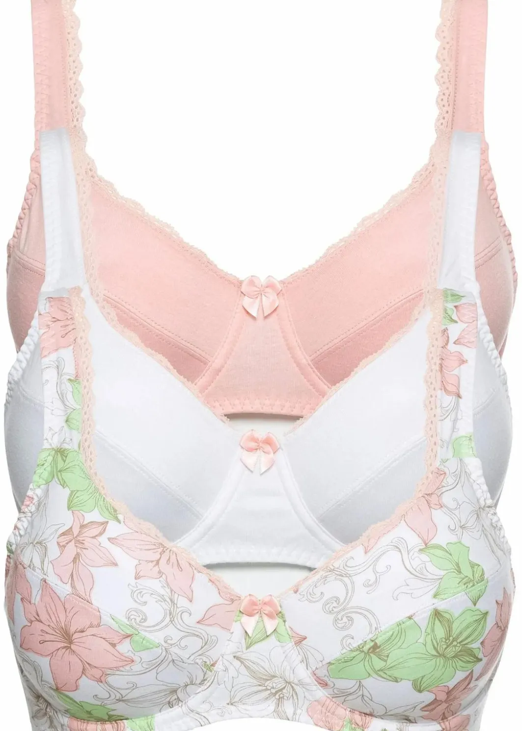Discount BH mit Bügel aus Baumwolle (3er Pack) Damen Wäsche·Baumwollunterwäsche|Wäsche·Große Cups D-H