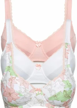 Damen bonprix Wäsche·Baumwollunterwäsche|Wäsche·Große Cups D-H|BH mit Bügel aus Baumwolle (3er Pack)