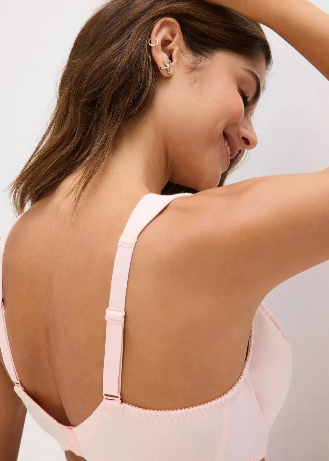 Damen bonprix Große Cups D-H|Nachhaltigere Materialien|BH mit Bügel mit Bio-Baumwolle und Spitze (2er Pack)