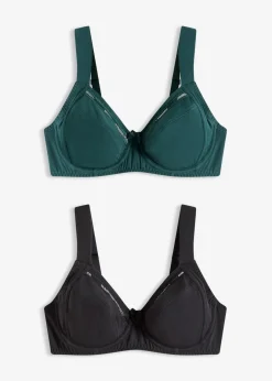 Outlet BH mit Bügel mit Bio-Baumwolle (2er Pack) Damen Große Cups D-H|Bhs