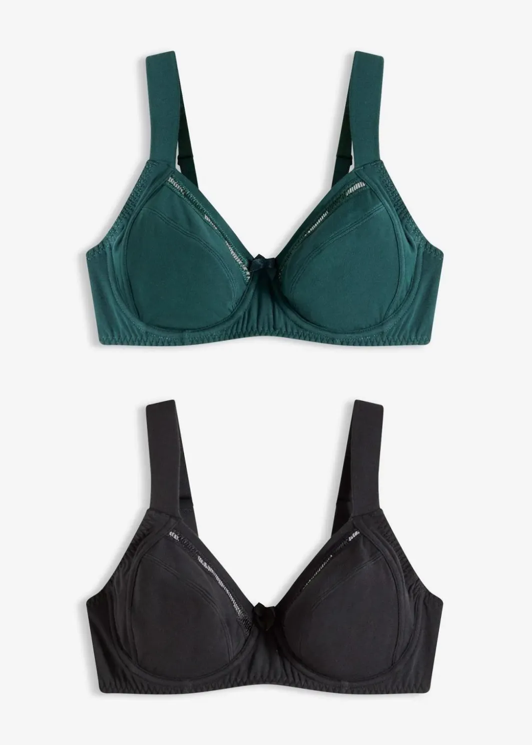 Outlet BH mit Bügel mit Bio-Baumwolle (2er Pack) Damen Große Cups D-H|Bhs