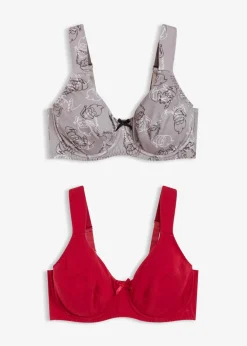 Damen bonprix Wäsche·Große Cups D-H|Wäsche·Bhs|BH mit Bügel mit Bio-Baumwolle (2er Pack)