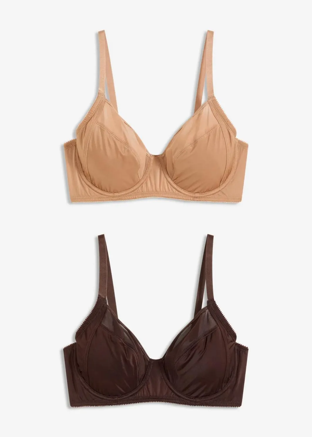 Damen bonprix Nachhaltigere Materialien|Bhs|BH mit Bügel mit Glanzeffekt (2er Pack)