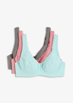 New BH mit Bügel mit weicher Bio-Baumwolle (3er Pack) Damen Große Cups D-H|Bhs