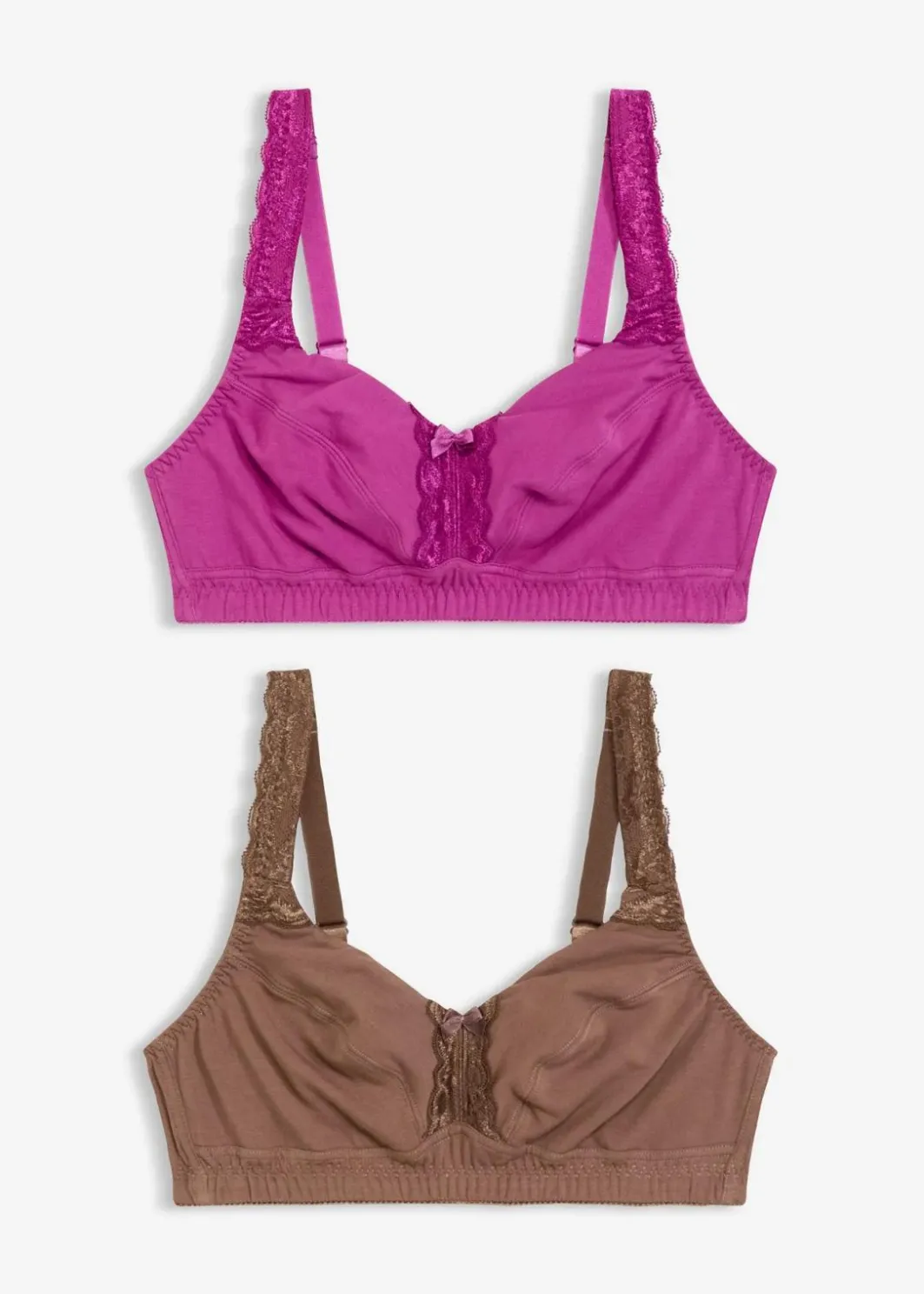 Damen bonprix Bhs|Baumwollunterwäsche|BH ohne Bügel (2er Pack)