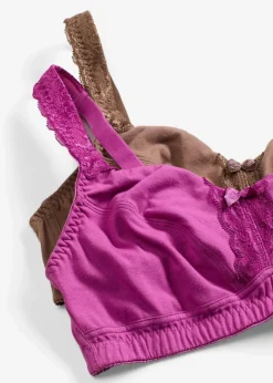 Damen bonprix Bhs|Baumwollunterwäsche|BH ohne Bügel (2er Pack)