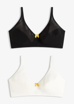 Discount BH ohne Bügel mit Baumwolle (2er Pack) Damen Große Cups D-H|Nachhaltigere Materialien
