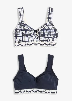 Discount BH ohne Bügel mit Baumwolle (2er Pack) Damen Große Cups D-H|Bhs
