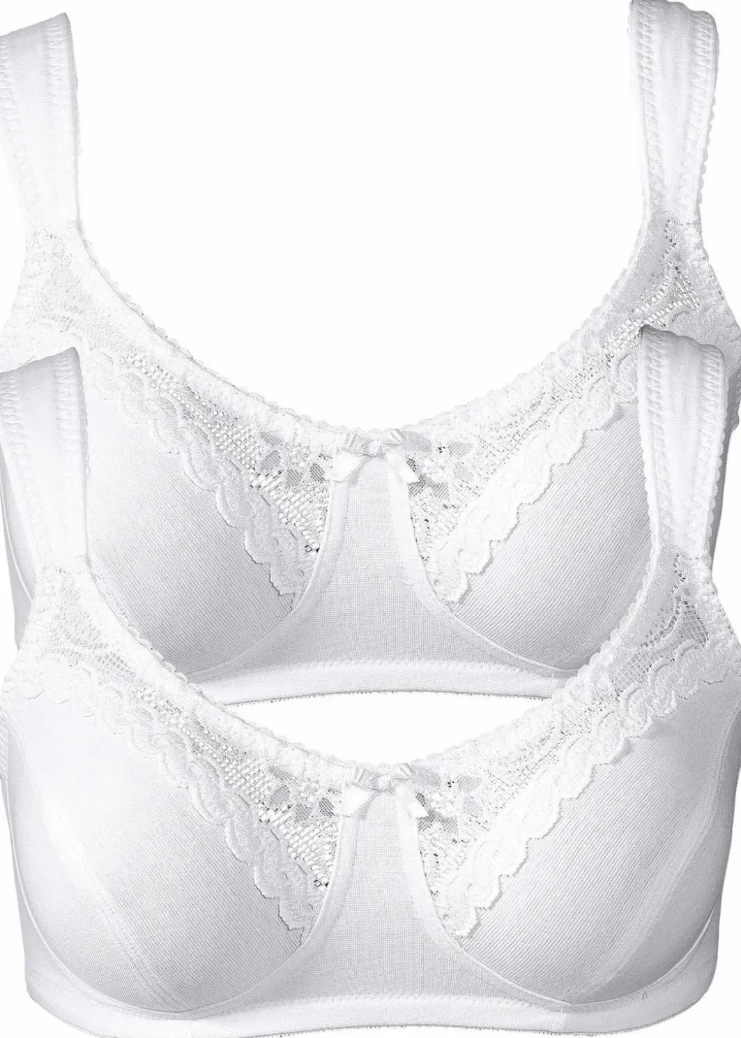 Damen bonprix Große Cups D-H|Nachhaltigere Materialien|BH ohne Bügel mit Bio-Baumwolle (2er Pack)