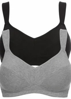 BH ohne Bügel mit Bio-Baumwolle (2er Pack) Damen Große Cups D-H|Nachhaltigere Materialien