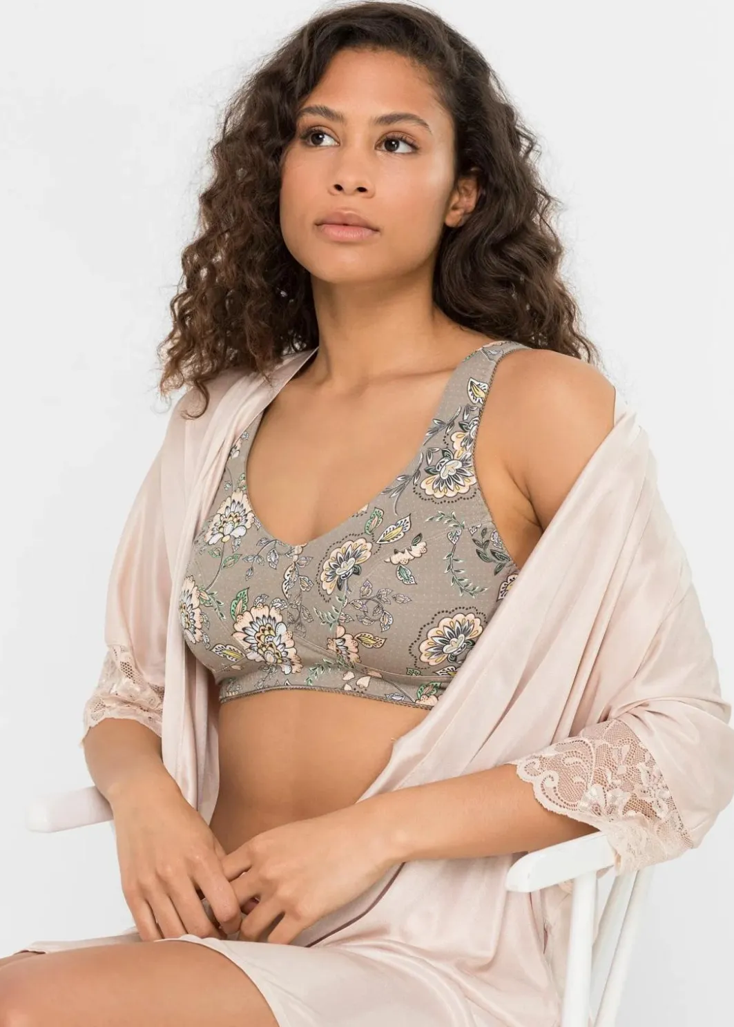 Damen bonprix Wäsche·Baumwollunterwäsche|Wäsche·Große Cups D-H|BH ohne Bügel mit Bio-Baumwolle (3er Pack)