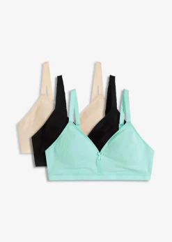 Discount BH ohne Bügel mit Bio-Baumwolle (3er Pack) Damen Baumwollunterwäsche|Nachhaltigere Materialien