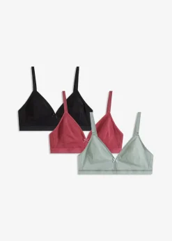 Sale BH ohne Bügel mit Bio-Baumwolle (3er Pack) Damen Baumwollunterwäsche|Nachhaltigere Materialien