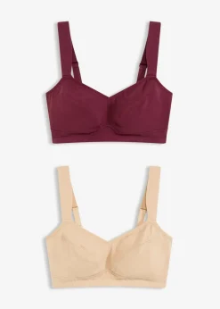 New BH ohne Bügel mit Bio-Baumwolle (2er Pack) Damen Große Cups D-H|Nachhaltigere Materialien