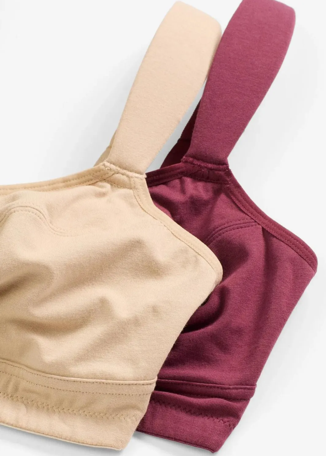 New BH ohne Bügel mit Bio-Baumwolle (2er Pack) Damen Große Cups D-H|Nachhaltigere Materialien