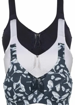 Damen bonprix Große Cups D-H|Bhs|BH ohne Bügel mit Bio-Baumwolle (3er Pack)