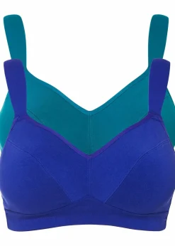 New BH ohne Bügel mit Bio-Baumwolle (2er Pack) Damen Große Cups D-H|Nachhaltigere Materialien