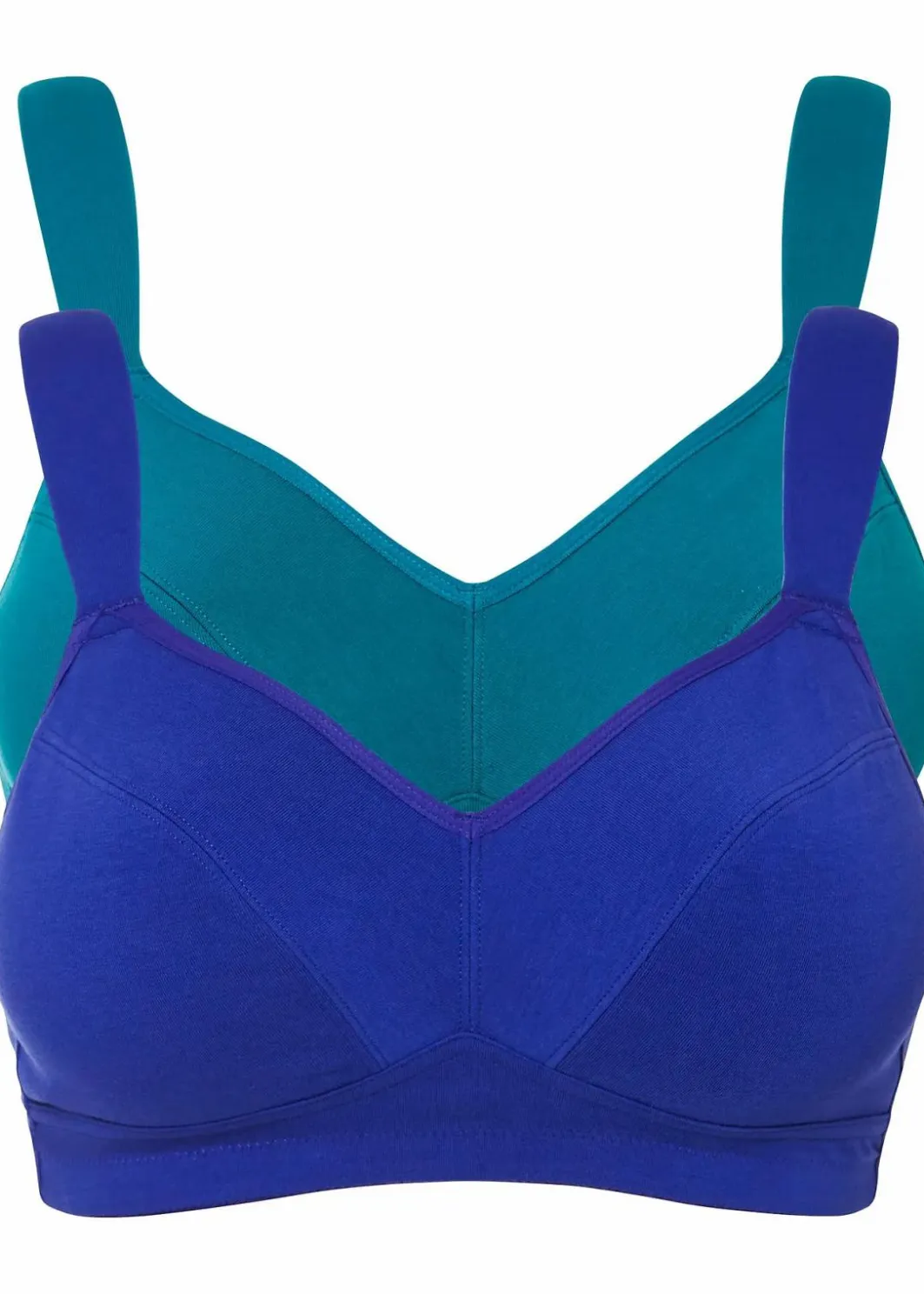 New BH ohne Bügel mit Bio-Baumwolle (2er Pack) Damen Große Cups D-H|Nachhaltigere Materialien
