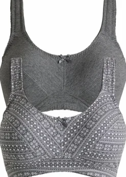 Outlet BH ohne Bügel mit Bio-Baumwolle (2er Pack) Damen Große Cups D-H|Nachhaltigere Materialien