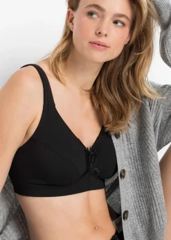 Damen bonprix Große Cups D-H|Nachhaltigere Materialien|BH ohne Bügel mit Bio-Baumwolle (2er Pack)