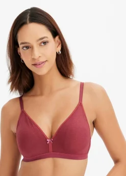 Damen bonprix Baumwollunterwäsche|Nachhaltigere Materialien|BH ohne Bügel mit Bio-Baumwolle (3er Pack)