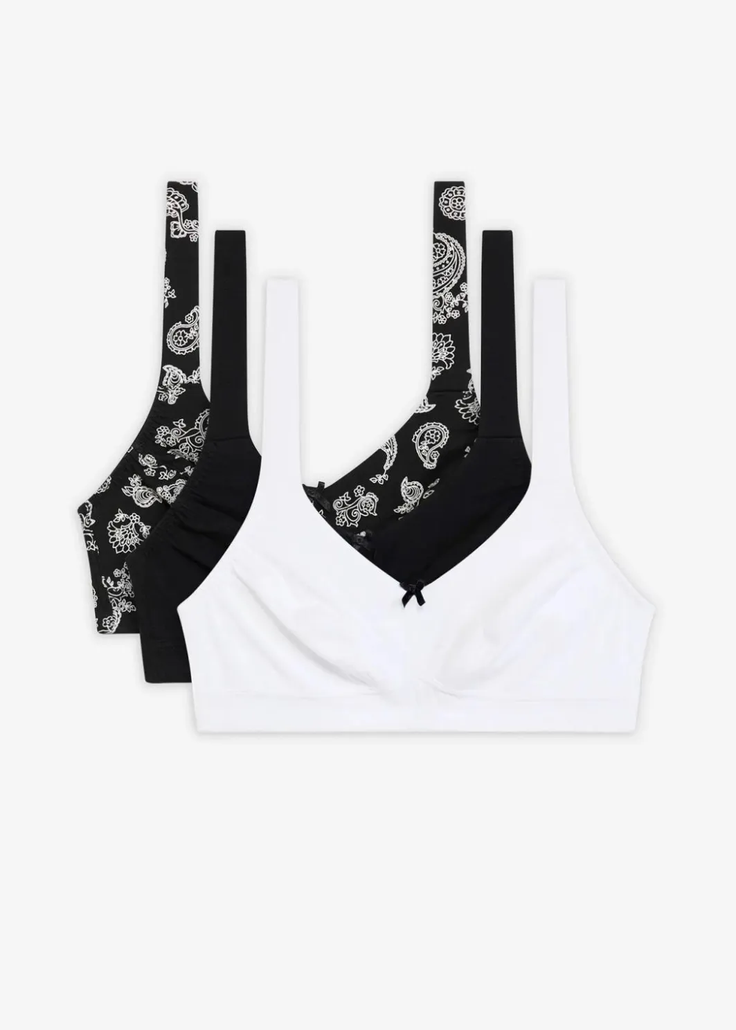 Damen bonprix Wäsche·Baumwollunterwäsche|Wäsche·Große Cups D-H|BH ohne Bügel mit Bio-Baumwolle (3er Pack)