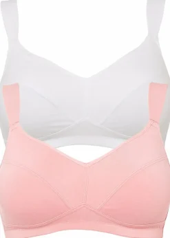 Hot BH ohne Bügel mit Bio-Baumwolle (2er Pack) Damen Große Cups D-H|Nachhaltigere Materialien