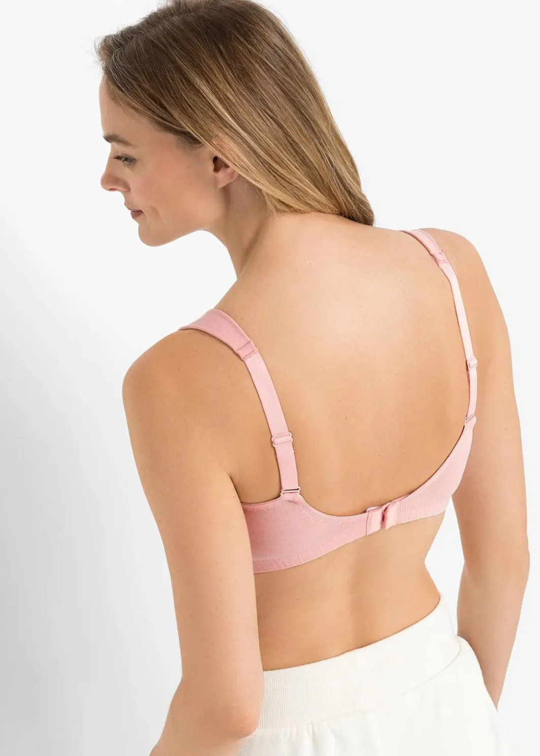 Damen bonprix Große Cups D-H|Nachhaltigere Materialien|BH ohne Bügel mit Bio-Baumwolle (2er Pack)