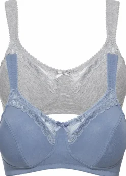 Outlet BH ohne Bügel mit Bio-Baumwolle (2er Pack) Damen Große Cups D-H|Nachhaltigere Materialien